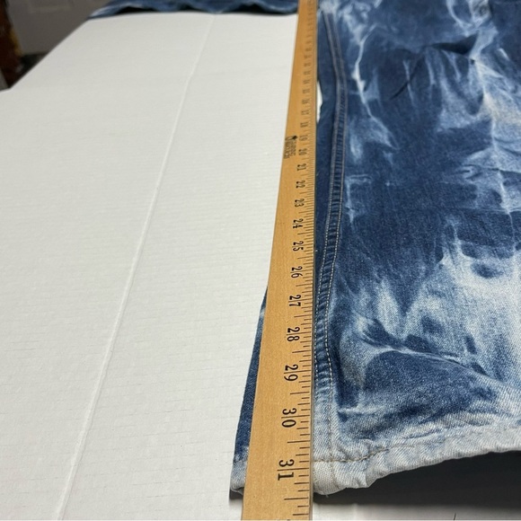 Tie-Dye Blue Women's Flare Jeans - Picture 10 of 10